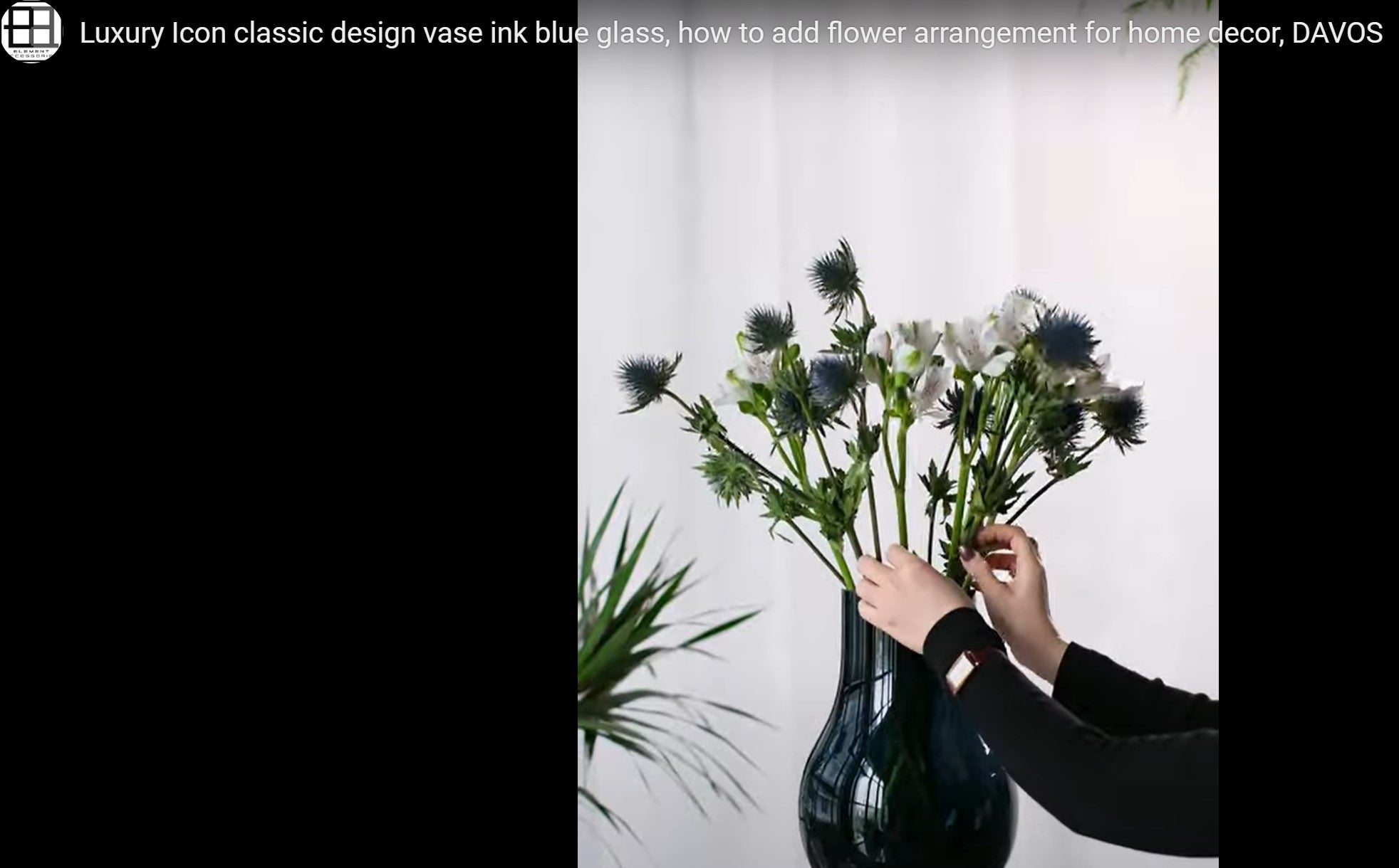 Load video: glass vase Davos with flower arrangement how to video