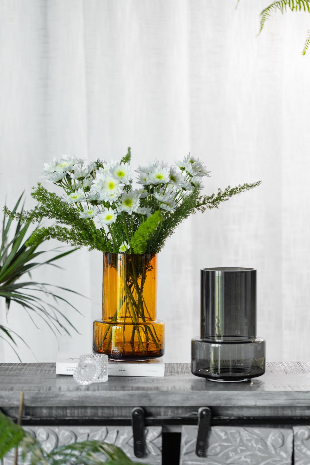 Modern retro design vase, deep gray color, TYLER12GR