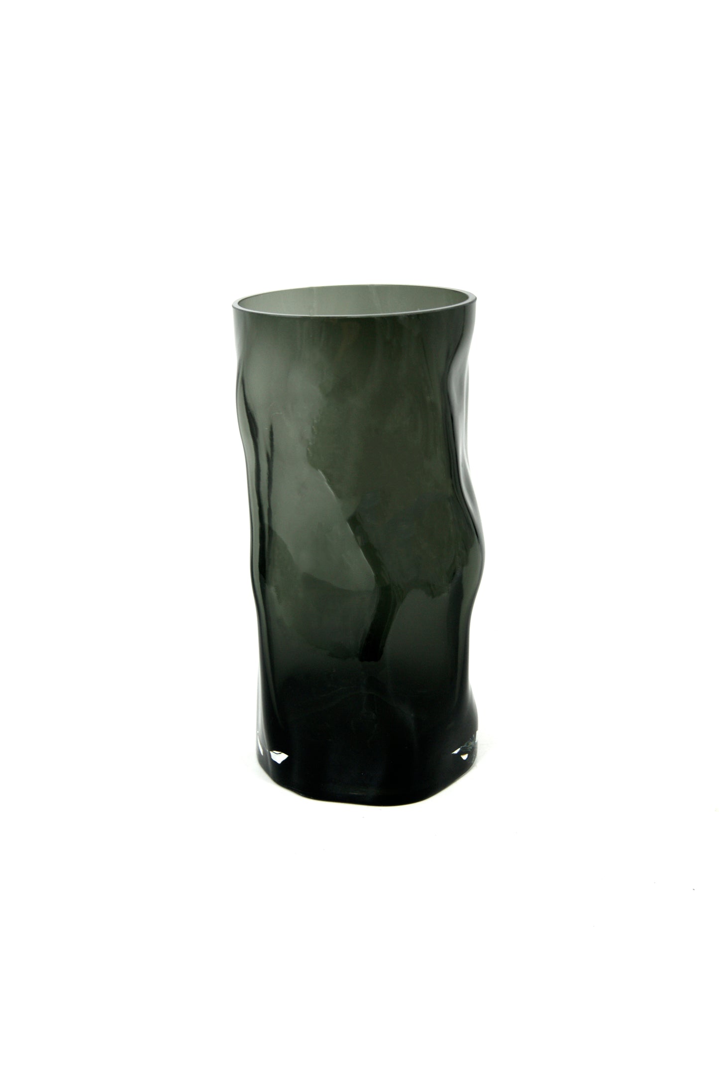 Cylindrical vase with irregular form, like black wood. ABU30GR