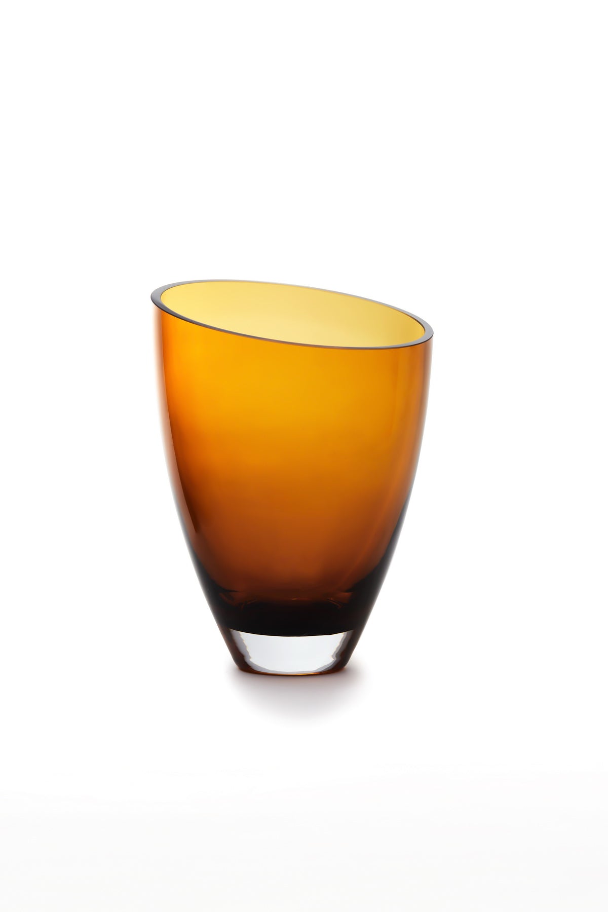 glass vase in deep amber color from luxury glass, BULED