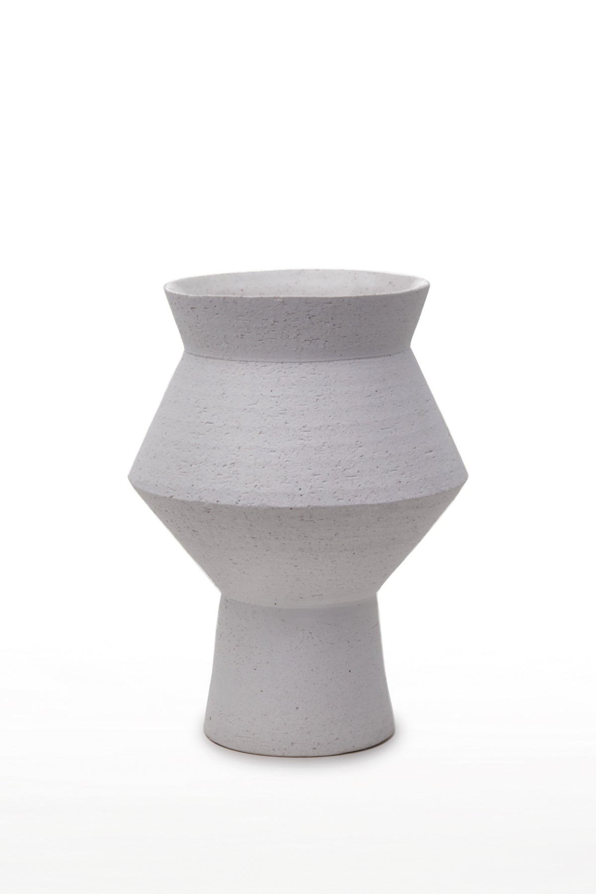 jaggy angular round vase in ceramic, CUZCO 27WH