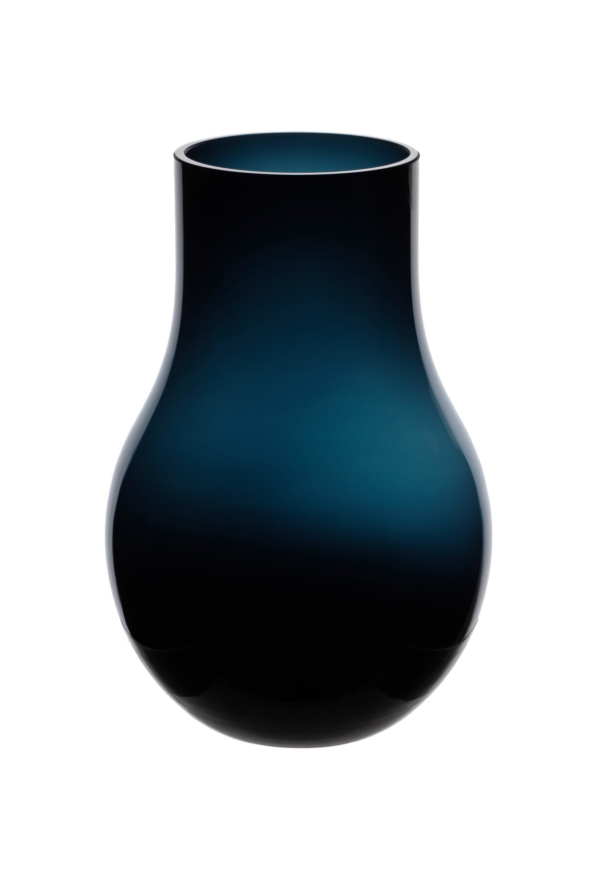 Modern elegant large vase in deep blue quality glass, DAVOS15