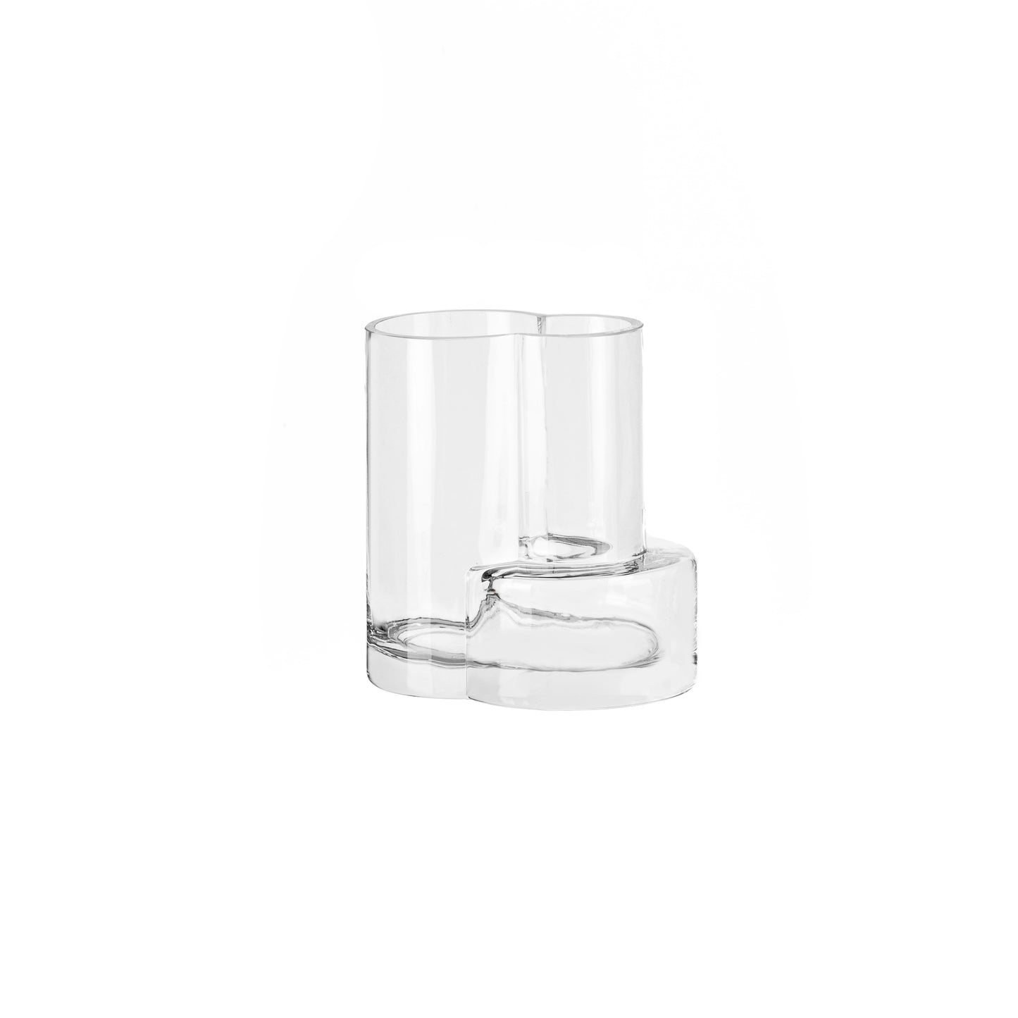 Glass vase of top innovtive design with constructivist touch, FUSIO 20 clear glass