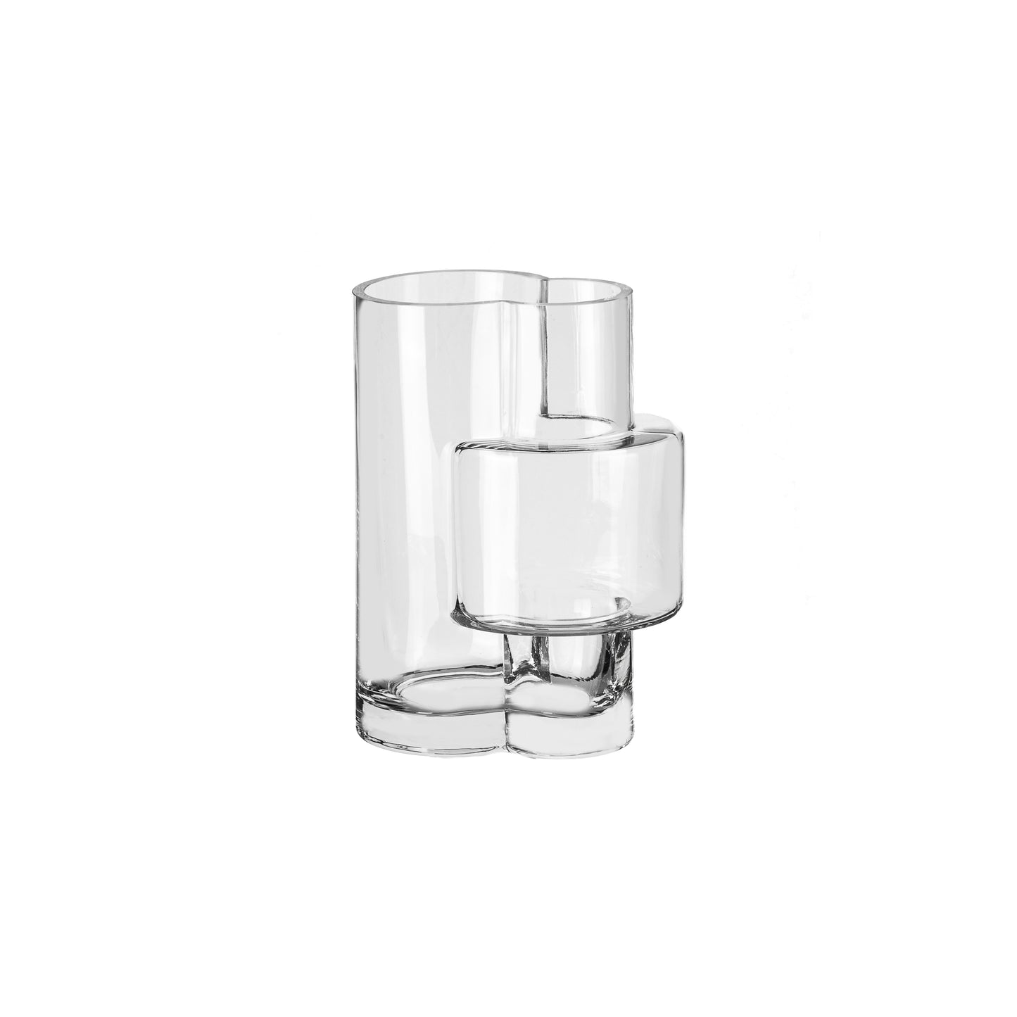 constructivist style modern vase, top design, FUSIO 25 clear glass