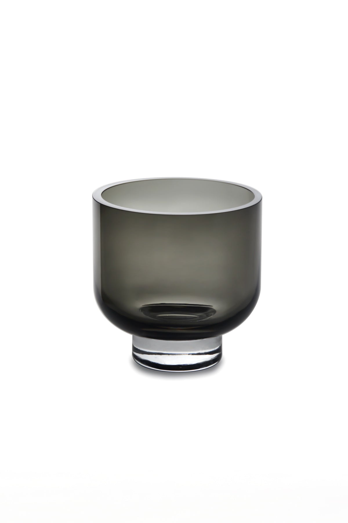 Modern low vase/bowl, sober design, grey color, OMA15GR