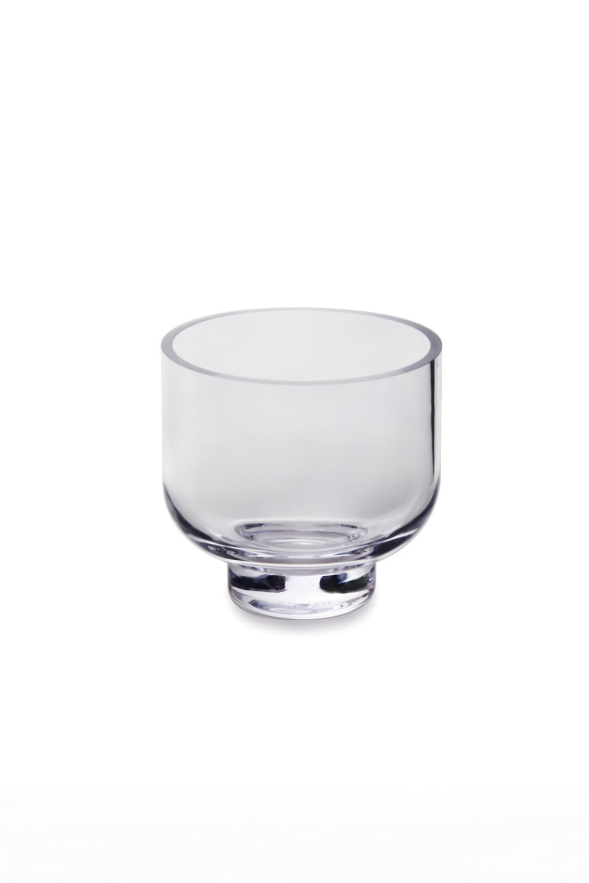 Modern low vase/bowl, sober design, cyrstal clear, OMA15TR