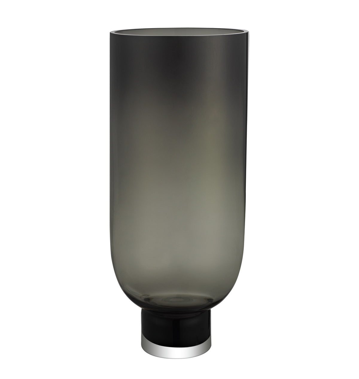 Modern Luxury 9MM thick glass vase dark gray, Sober Design, very tall, OMAHA36GR