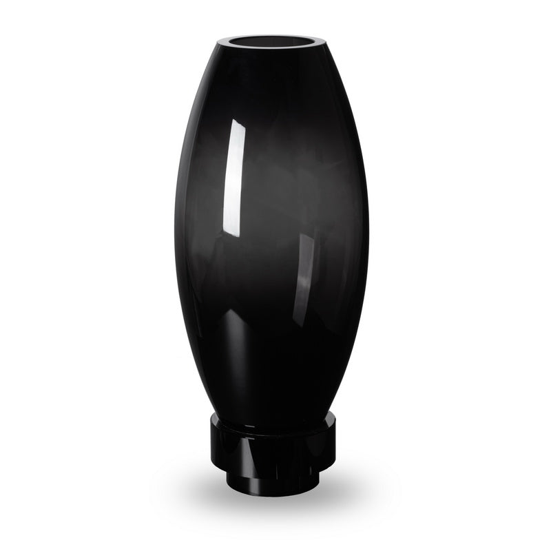 Large modern vase, innovative design, black high end glass. RUD44