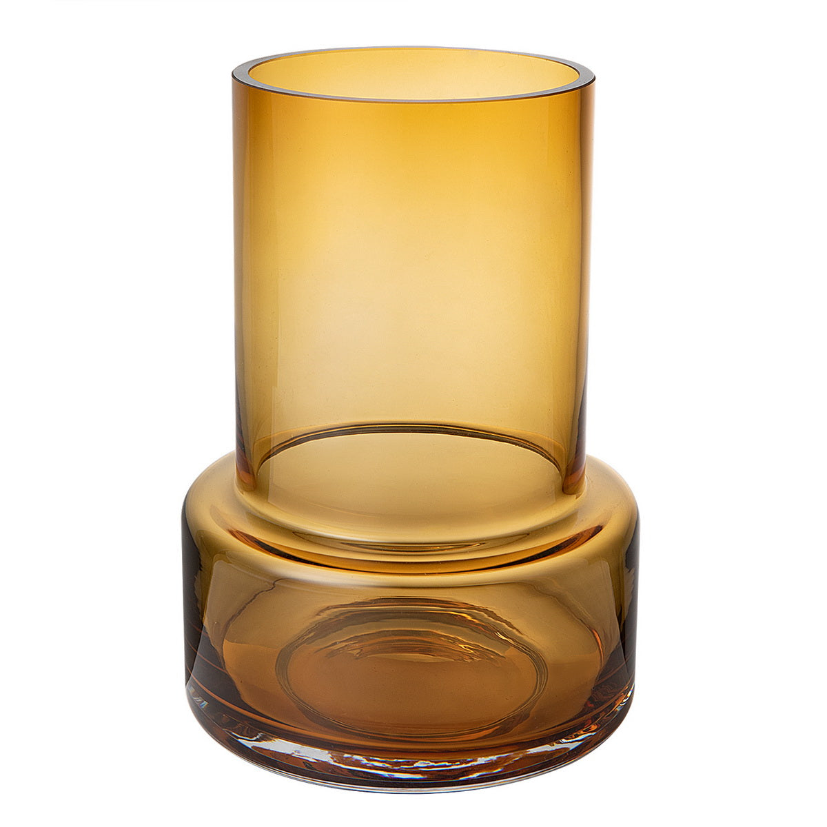 retro style thick glass vase, amber color: TYLER